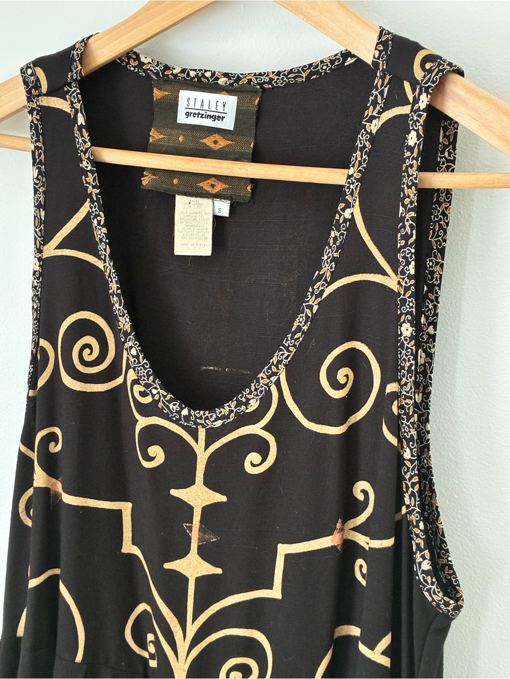 Vintage Stanley Gretzinger Art to Wear Lagenlook Sleeveless Dress - Size S